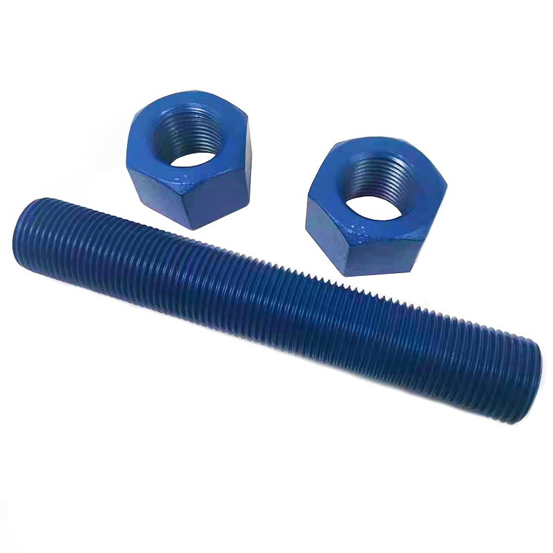 Double Coated Stud Bolt &amp; Nuts, Zinc Nickel, Blue Xylan 1070
