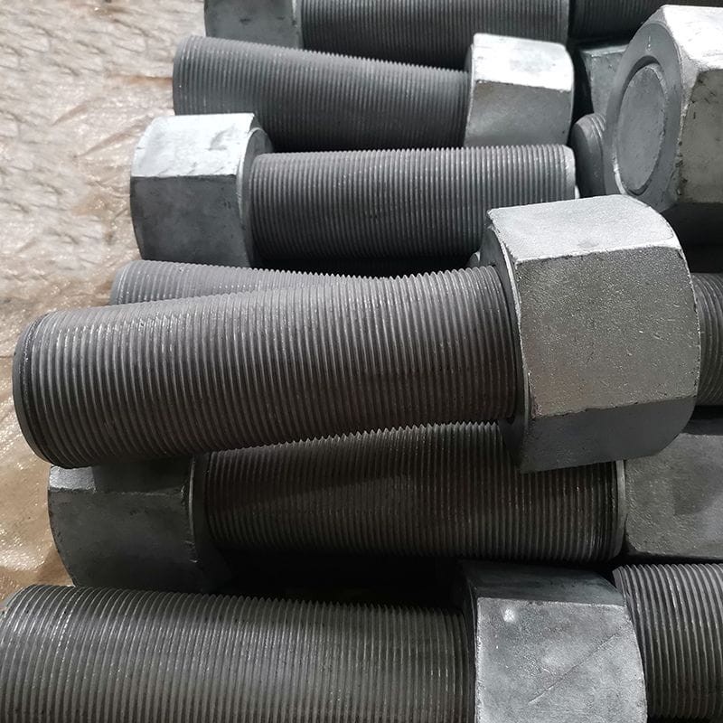 M30 Threaded Rod with Hex Nut, ASTM A193 B16, 180 MM, HDG