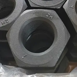 Black Oxide Finish Hex Nut, ASTM A194 2H, 4-1/2 UNC, 2 Inch