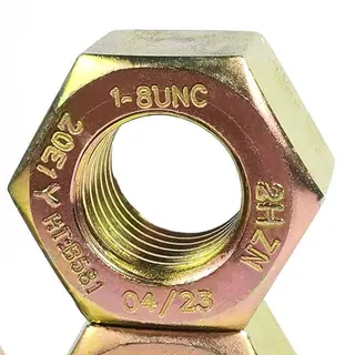 API 20E BSL 1 Heavy Hex Nut, ASME SA194 2H, 1 Inch, 8 UNC