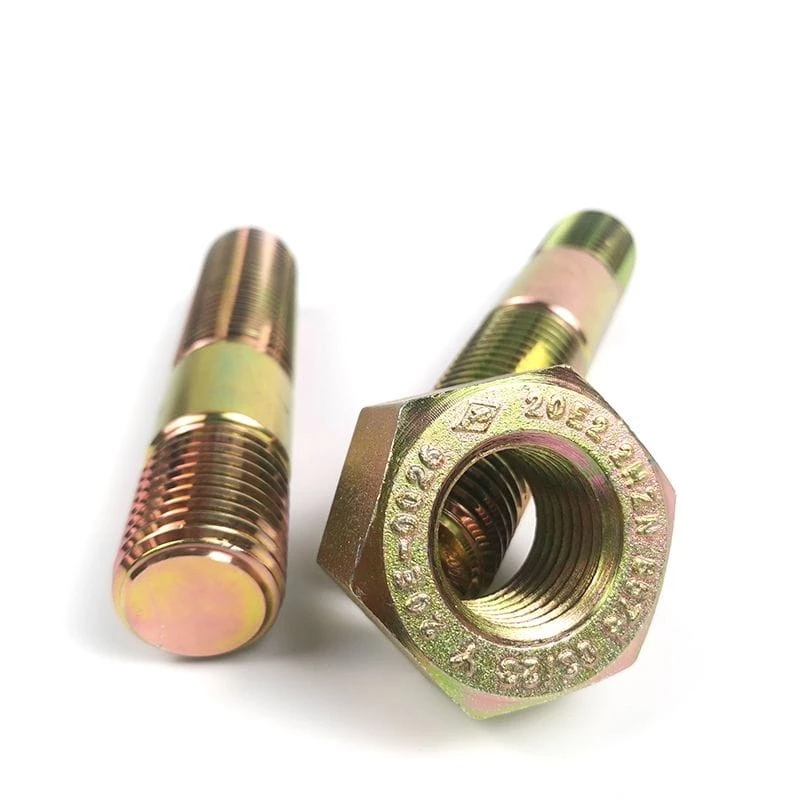 Yellow Zinc Coated Stud and Nuts, API 20E, 3/4 Inch, 85 MM