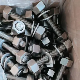 SS 316 Bolt and Nut, ASTM A193 B8M Class 2, 3/4 Inch, 175 MM
