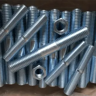 ASTM A193 B7 Stud Bolt, Zinc Plated, 1/2 IN, Partial Thread