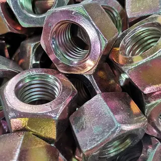 Yellow Zinc Plated Hex Nut, ASTM A194 2H, Class 2B, 1-1/8 IN