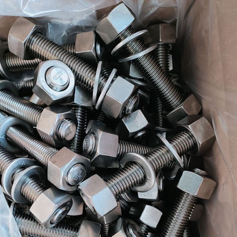 SS 316 Bolt and Nut, ASTM A193 B8M Class 2, 3/4 Inch, 175 MM