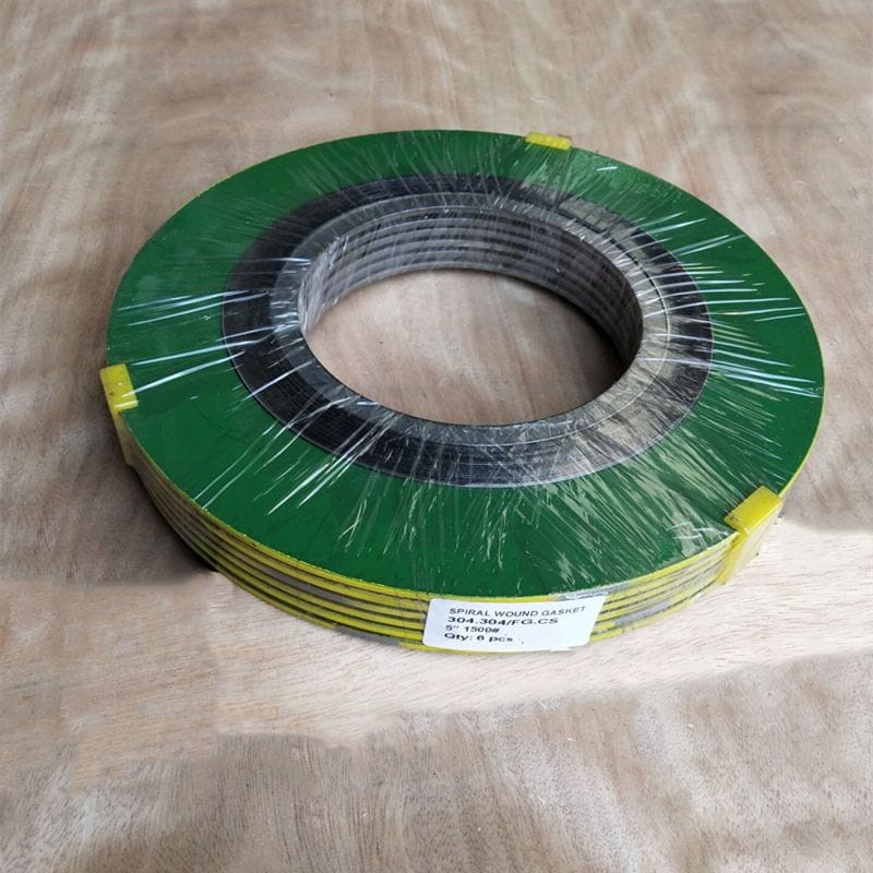AISI 304 Inner Ring Gasket, 5 Inch, 1500 LB, ANSI B16.20, FG