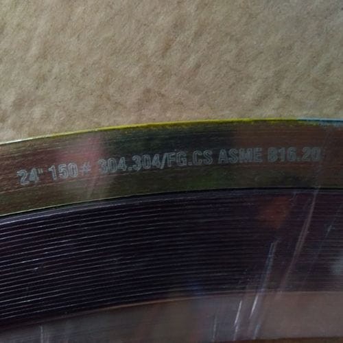 ANSI B16.20 Spiral Wound Gasket, 24 Inch, 150 LB, FG Filler