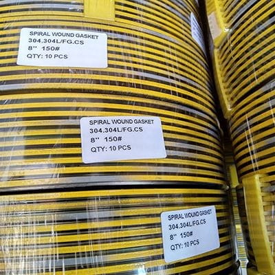 CS Outer Ring Gasket, SS 304L Hoop, FG Filler, 8 IN, 150 LB