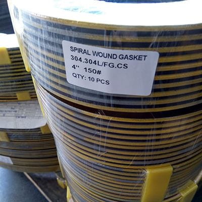 Flexible Graphite Spiral Wound Gasket, ASME B16.20, 4IN, CL150 Flexible Graphite Spiral Wound Gasket, ASME B16.20, 4IN, CL150