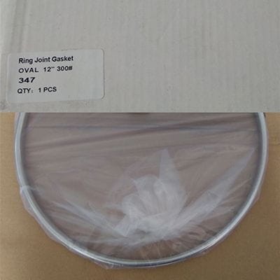 Oval Ring Joint Gasket, ASME B16.20, SS 347, 12 Inch, 300 LB
