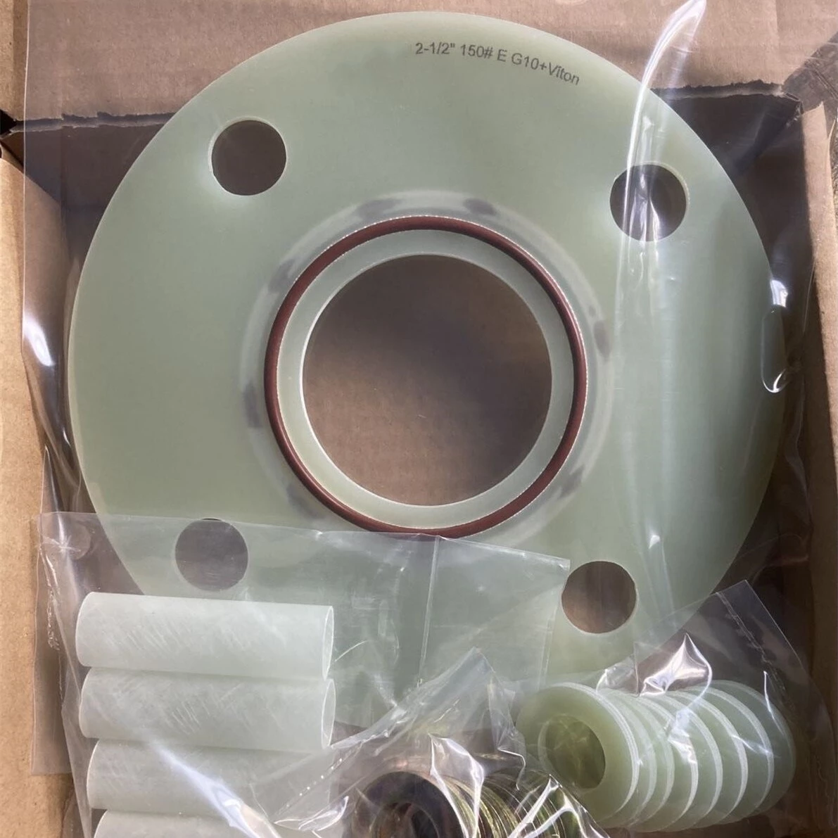 G10 Insulation Gasket Kit, DN65, 150 LB, Viton Seal, Type E