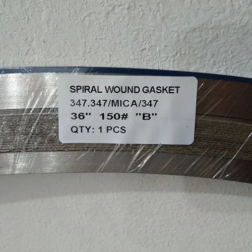 SS 347 Spiral Wound Gasket, 36 Inch, PN20, 98% Mica Filler