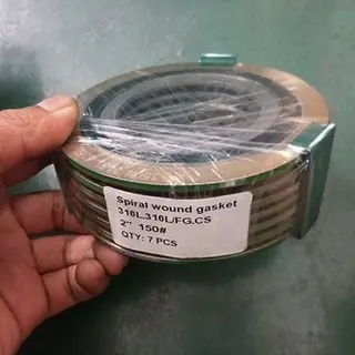 2 Inch Spiral Wound Gasket, ASME B16.20, SS 316L Inner Ring