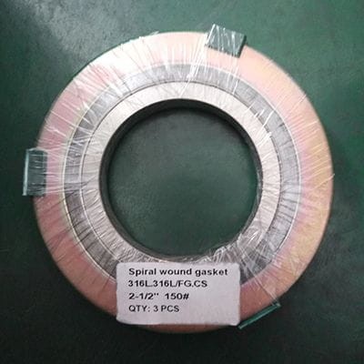 Spiral Wound Gasket, ASME B16.20, SS 316 IR, CS OR, 2-1/2 IN Spiral Wound Gasket, ASME B16.20, SS 316 IR, CS OR, 2-1/2 IN