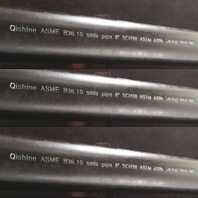 Alloy Steel ASTM A335 P22 Pipe, Seamless, ASME B36.10, 8 IN
