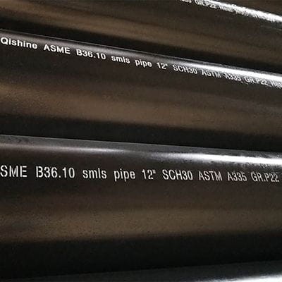 ASME B36.10 Seamless Steel Pipe, ASTM A335 P22, 12 IN, SCH 30
