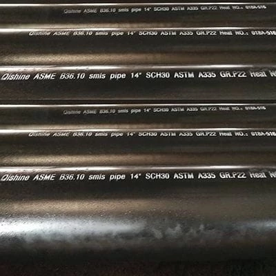 Seamless Alloy Steel Pipe, ASTM A335 P22, 14 Inch, 6 Meter