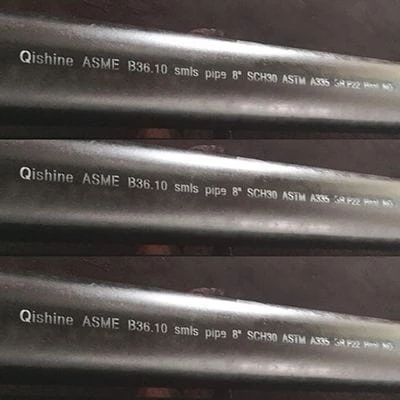 Alloy Steel ASTM A335 P22 Pipe, Seamless, ASME B36.10, 8 IN