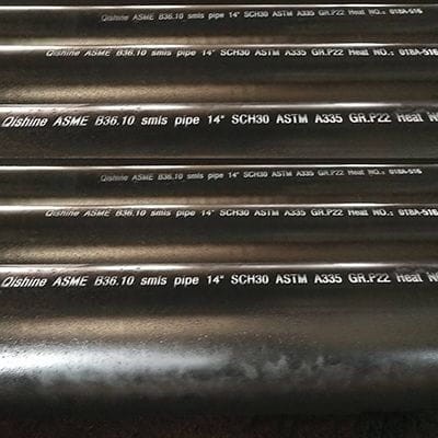 Seamless Alloy Steel Pipe, ASTM A335 P22, 14 Inch, 6 Meter