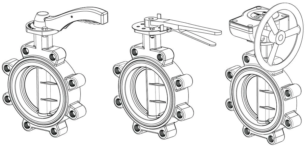 Butterfly valve body and components drawing
