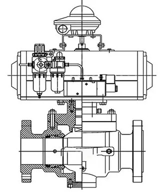 Pneumatic Ball Valve Design Drawing