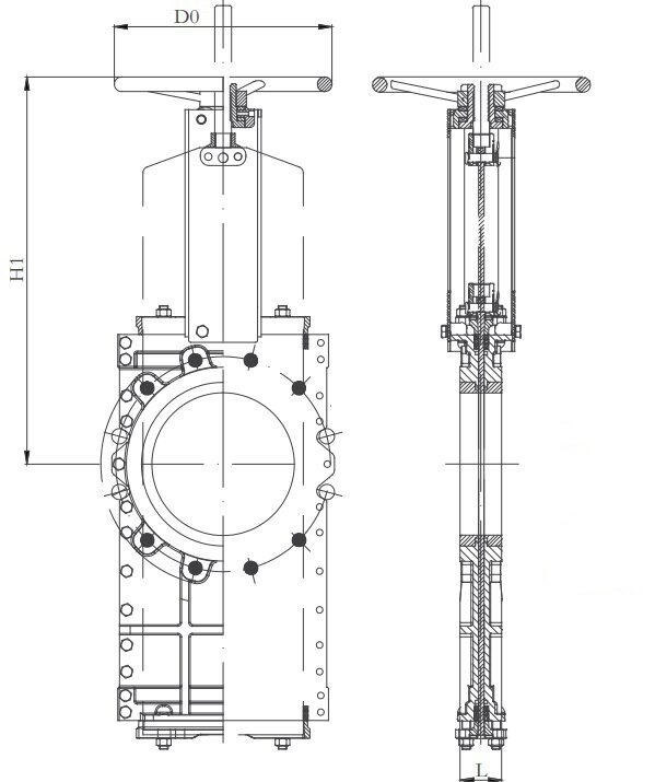 Through Conduit Knife Gate Valve Design Drawing Through Conduit Knife Gate Valve Design Drawing