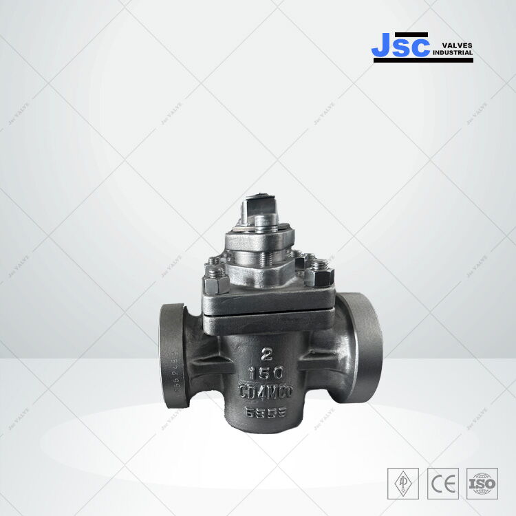 Plug Valve, ASTM CD4Mcu, 2inch  150LB, PTFE