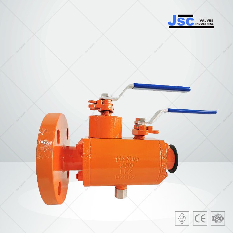 ASTM A350 LF2 DBB Ball Valve, API 6D, 300 LB, 1-1/2 x 1/2 IN