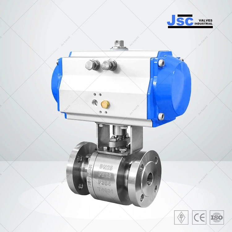 Pneumatic Actuated Ball Valve, ASTM A182 F304, DN25, PN25