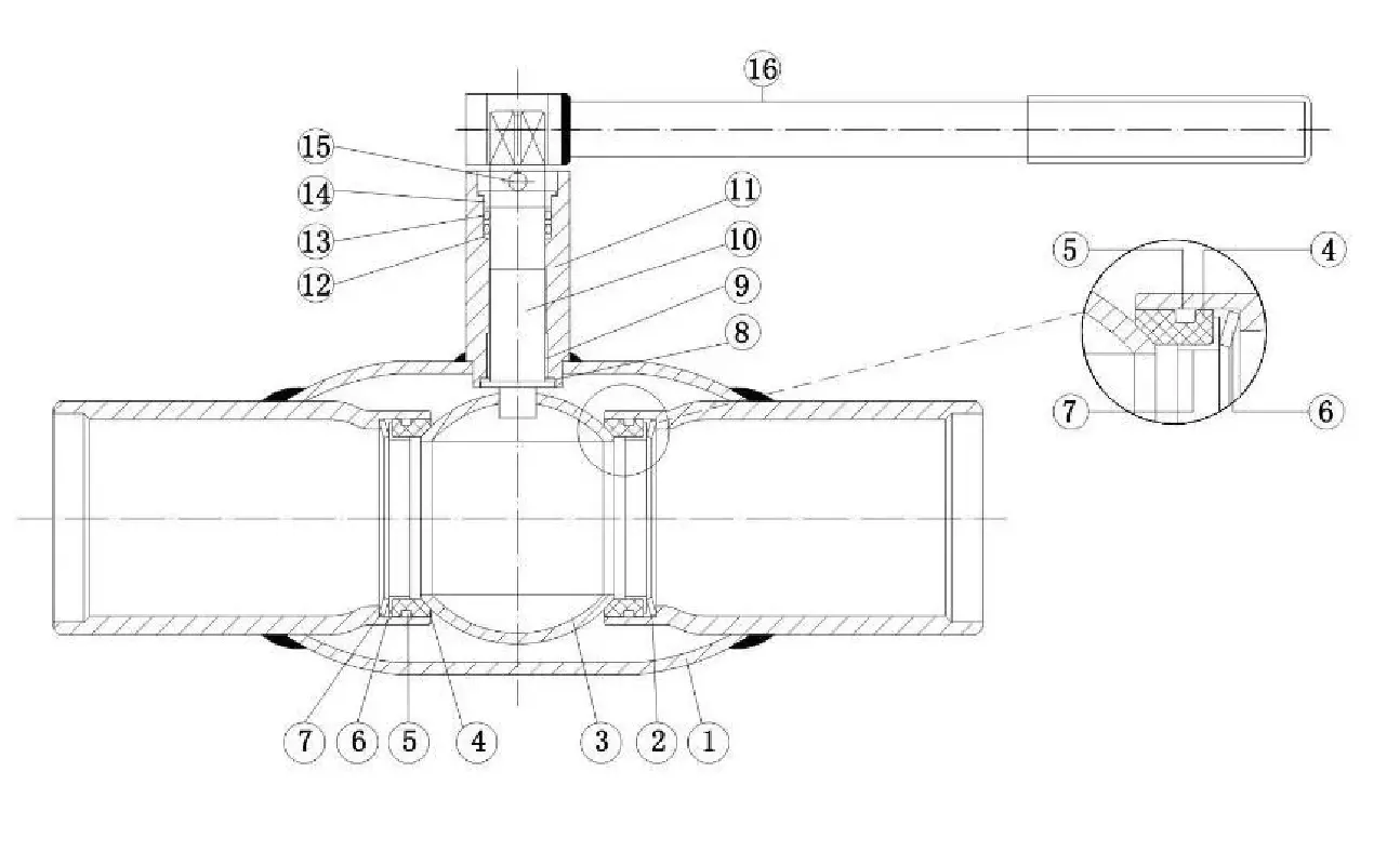 Fully Welded District Heating Ball Valve Drawing