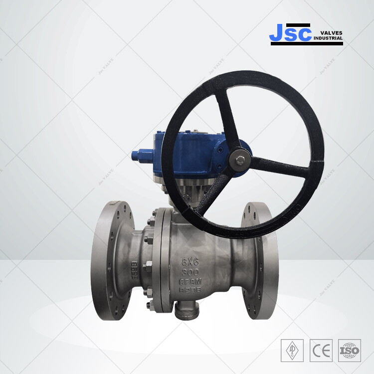 ASTM A351 CF8M Ball Valve, 8 x 6 Inch, CL 300 LB, API 6D, RF