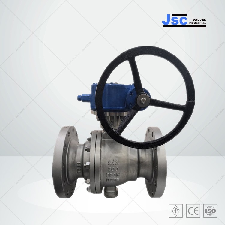 ASTM A351 CF8M Trunnion Ball Valve, Reduced Bore, 8 x 6 Inch