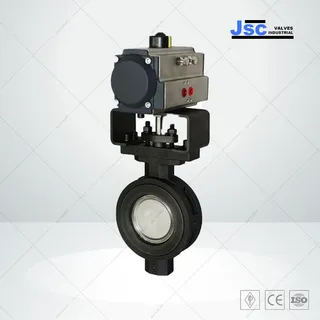 Pneumatic Actuated Butterfly Valve, API 609, A216 WCB, 6 IN