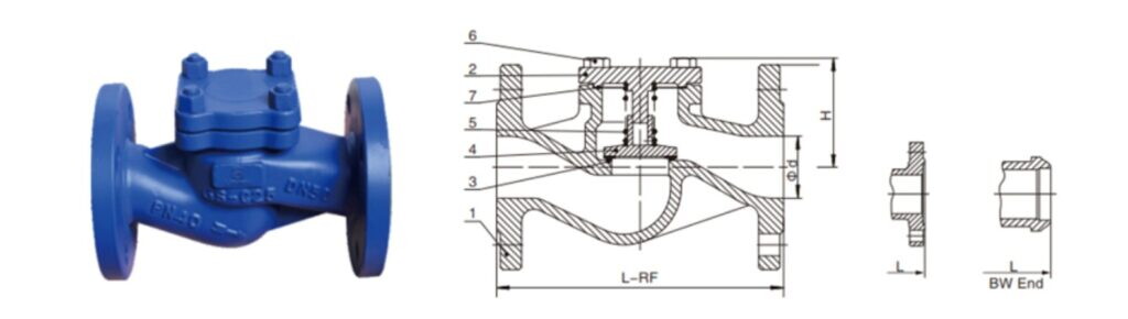 DIN Lift Check Valve Design Drawing