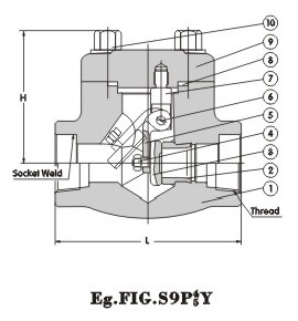 Forged Steel Swing Check Valve Design Drawing