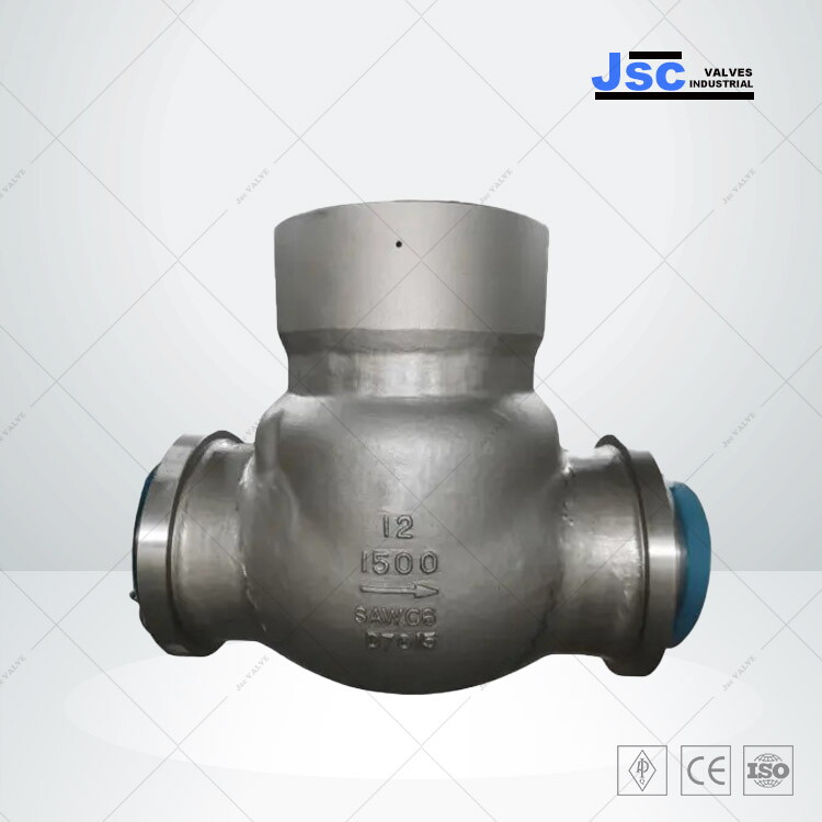 ASTM A217 WC6 Swing Check Valve, PSB, 12 IN, CL1500, BS 1868