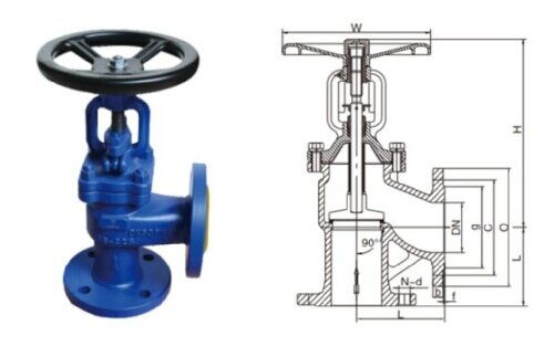 DIN EN 13709 Angle Globe Valve Design Drawing