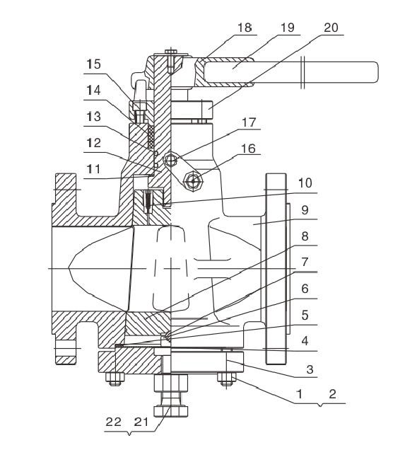 Metal Seated Lubricated Plug Valve Structure
