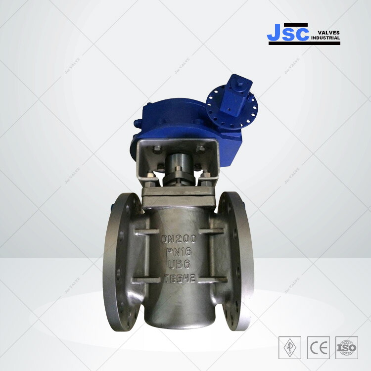 UB6 Plug Valve, SS 904L, PTFE Sleeved, DIN 3202, DN200, PN16