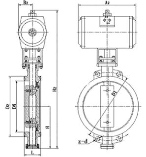 Pneumatic Wafer Metal Hard Seal Control Valve Structure