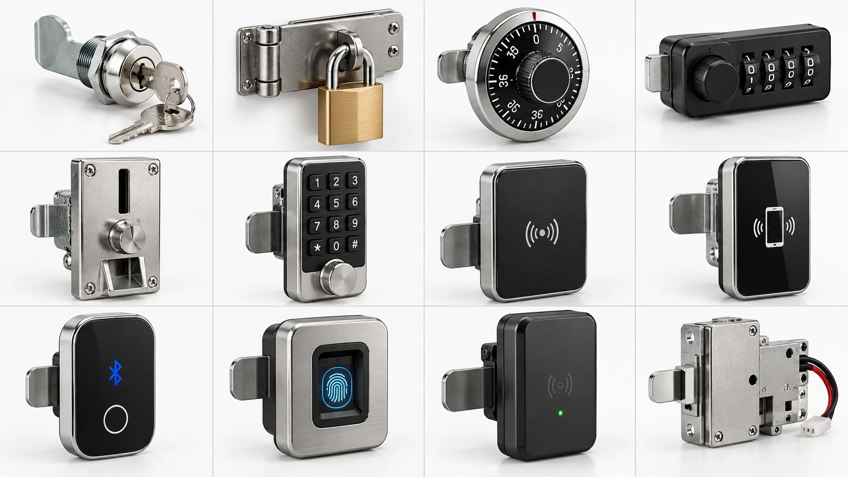 Locker lock types comparison chart for mechanical electronic RFID and smart locker locks Locker lock types comparison chart for mechanical electronic RFID and smart locker locks