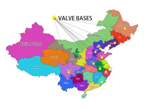 China valve base