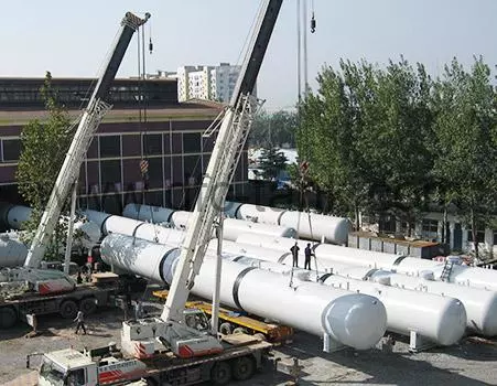 Surge Tank Being Loaded at Workshop