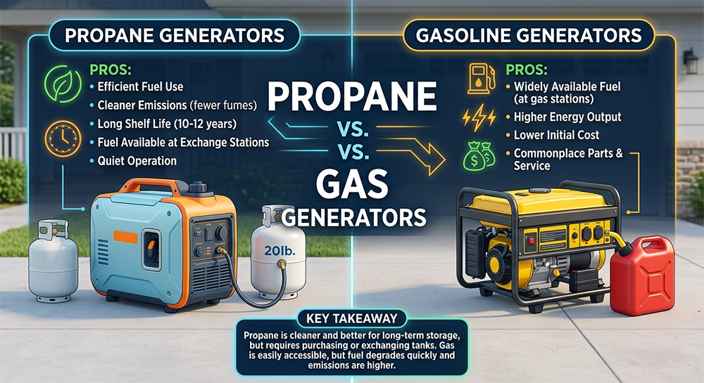 Propane vs. Gasoline Generators