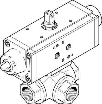 Pneumatic Ball Control Valve Design Drawing