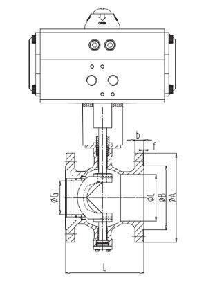 Pneumatic V-Port Ball Valve Drawing Pneumatic V-Port Ball Valve Drawing