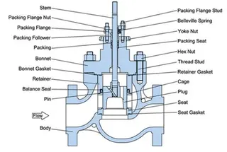  Cage Guided Globe Control Valve Structural Diagram