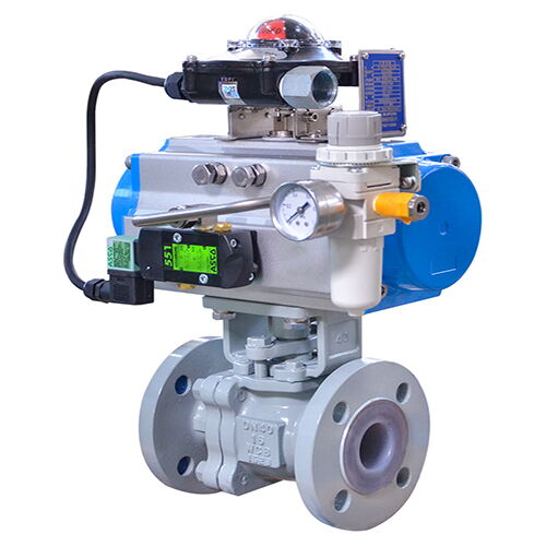 Plastic Lined O-type Ball Control Valve, WCB, 1-1/2 IN, CL150