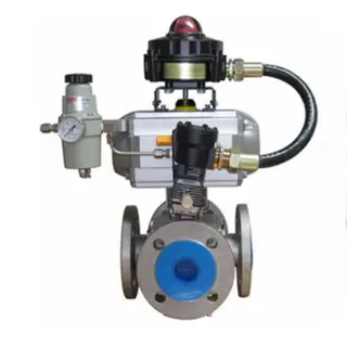 4 Way Ball Control Valve, Carbon, Stainless Steel, 1/2-14 IN