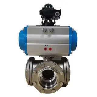 T-port Ball Control Valve, SS 304, 3 IN, 150 LB, SW Ends